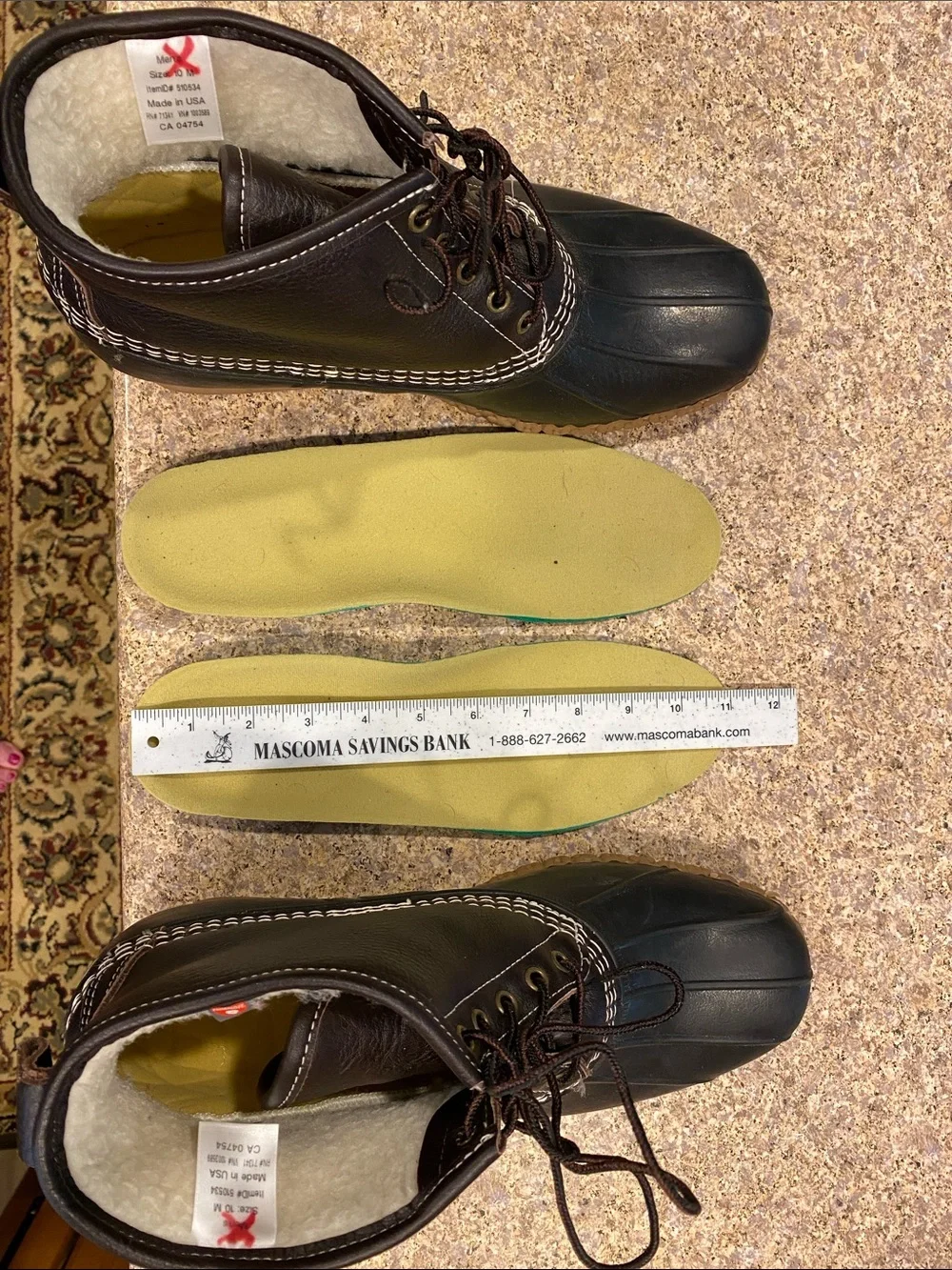 L.L. Bean Insulated Duck Boots Item 510534 10M GUC